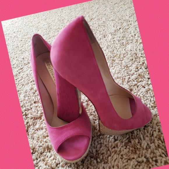Pink Peep Toe Pumps - Picture 1 of 2